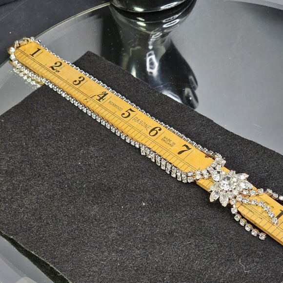 Vintage Rhinestone Necklace With Matching Tennis Bracelet. - Picture 10 of 13